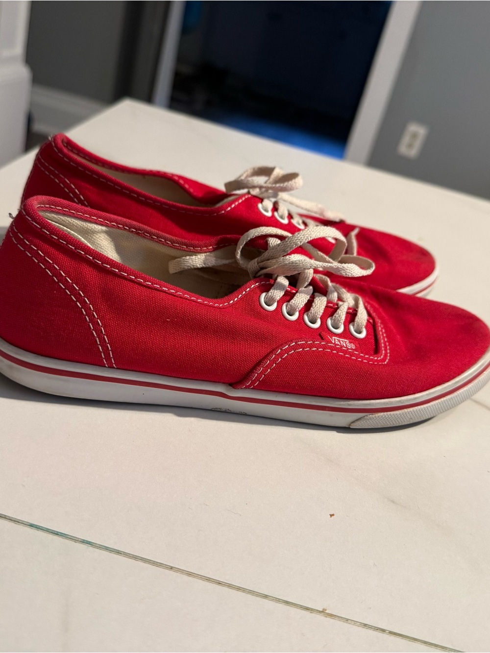Vans Red Canvas Low-Top Women's Sneakers